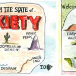 Victoria Clark provides a roadmap leading from the State of Anxiety to the State of Calm. (Artwork: Victoria Clark)