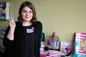 Chanel Caulfield, a representative of Damsel in Defense, is hosting a free pepper spray training event 5-8 p.m. April 15 at Evergreen Park.  Michelle Beahm / Kitsap News Group