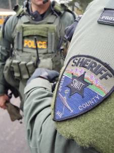 Officers from the Kitsap Regional SWAT team responded to the South Kitsap-area call early in the morning on April 23. Photo: Kitsap County Sheriff&rsquo;s Office