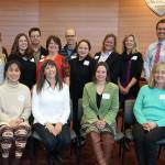 Nineteen Kitsap County teachers and paraprofessional instructors were recognized as Outstanding Educators at an awards ceremony and reception on March 21 in the Poulsbo City Hall Council Chambers. Standing from left, Barb Haga, Shelly Shockly, Mackenzie Allpress, Susan James, Julie Bowman, Michael McCurdy, Linda Brazeau, Mike McCorkle, Elisa Garcia, Betsy Carlson, Barbara Vandeleur, Drew Crandall, Michael Woods. Seated from left, Patty Moore, Claire Hallinan, Wendy Tweten, Amy Roth, Catherine Campbell, and Nathanial Zawlocki. Not pictured: Peggy Dunbar. (Contributed photo)