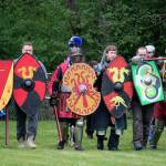 Dragon&rsquo;s Lair fighters with the Kingdom of An Tir run through war drills in preparation for large-scale melee battles.                                Michelle Beahm / Kitsap News Group