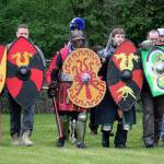 Dragon&rsquo;s Lair fighters with the Kingdom of An Tir run through war drills in preparation for large-scale melee battles.                                Michelle Beahm / Kitsap News Group