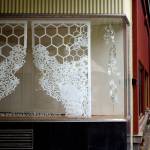 A paper art display in a window on Fourth Street, between Pacific Avenue and Washington Avenue, by Melissa Koch.                                Michelle Beahm / Kitsap News Group