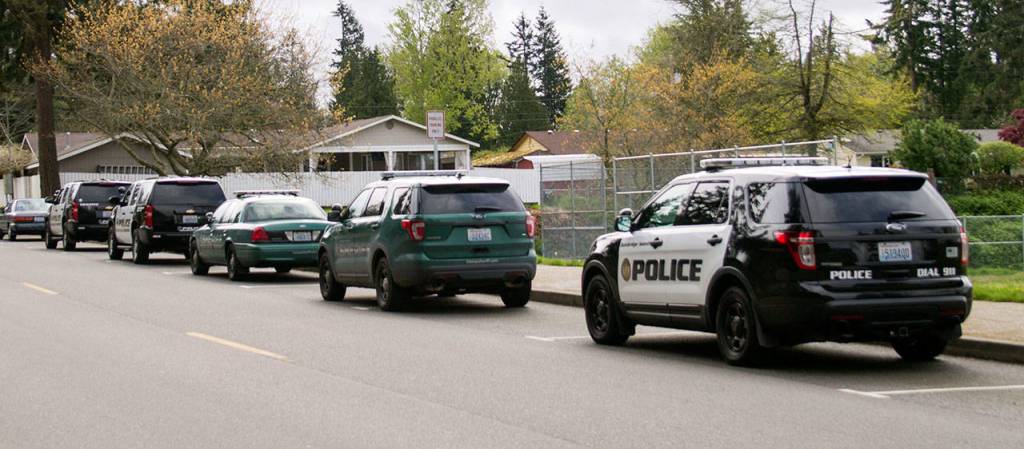 North Kitsap High School, Poulsbo Middle School and Poulsbo Elementary School were placed on lockdown May 2 after a caller reported seeing someone walking near North Kitsap High School &ldquo;with what looked like a rifle,&rdquo; Deputy Police Chief Andy Pate said. (Sophie Bonomi/Kitsap News Group)