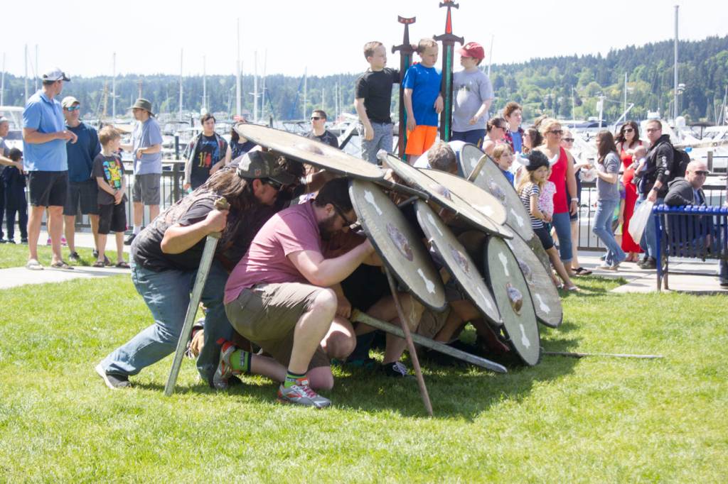 Shield wall at Viking Fest is a test of strength and mettle| Photo gallery