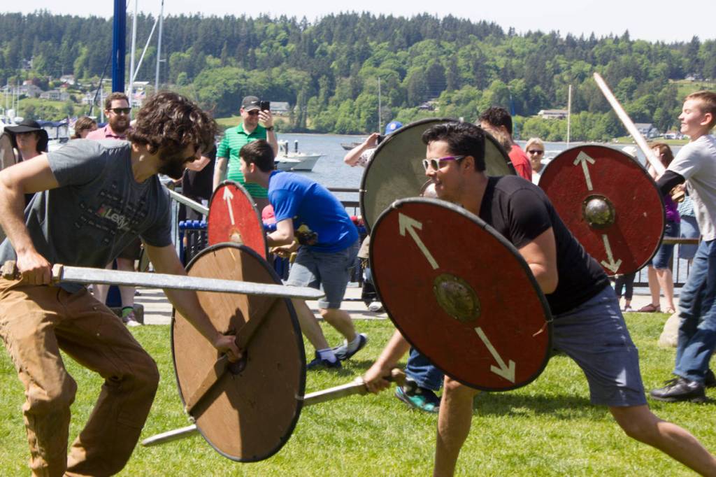 Shield wall at Viking Fest is a test of strength and mettle| Photo gallery