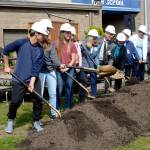The ceremonial shovel turning May 31 signifies the official groundbreaking of the Olympic High School construction project.                                Photo courtesy Central Kitsap School District