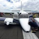 A twin-engine airplane&rsquo;s nose landing gear did not extend, forcing the pilot to land without it. He made a &lsquo;textbook&rsquo; landing, with minimal damage to the plane and runway, and all three people on board exited uninjured.                                Photo courtesy South Kitsap Fire and Rescue