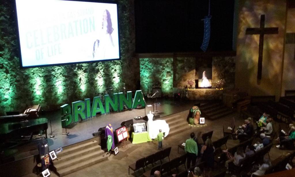Brianna (Oas) Strand&rsquo;s celebration of life took place at Gateway Fellowship following the Poulsbo CF Walk, June 3 in Poulsbo. (Ian Snively/Kitsap News Group)