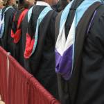 The colorful hoods worn by the faculty denote the college or university from which they graduated.                                Terryl Asla| Kitsap News Group