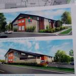 The architect&rsquo;s rendering of Fishline&rsquo;s Comprehensive Services Center was on display at the groundbreaking and community picnic. (Ian A. Snively/Kitsap News Group)