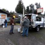 Workers test for contamination on the abandoned Illahee Store property. Jim Aho/Contributed