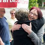 Julie Krucek, owner of Jaks Cafe and Espresso in Poulsbo Place, received a surprise party on the 10th anniversary of her business, May 19. (P5Photography/Courtesy)