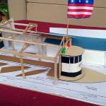 A model of the Hyak pilot house and the adjacent boat house, at the Poulsbo Maritime Museum. The project is expected to be completed in September. (Ian A. Snively/Kitsap News Group)