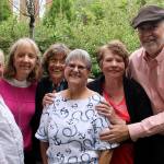 A smiling Susan Willis and the heroes who saved her life. From left, Lisa Whitcher, LPN, Kendra Bliss, RN, Sandy Mead, Susan Willis, Lori Robsinson and David Frazier.                                &mdash; Terryl Asla|Kitsap News Group