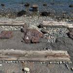 All that remains of the 600 ton ship cradle and 4,000 ton railway at the Winslow shipyard today. &mdash; Bainbridge Island Historical Society