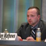 Bremerton City Council candidate Allen Matthews responds to a question at the League of Women Voters candidates forum, July 11 in the Norm Dicks Government Center. (Michelle Beahm/Kitsap News Group)