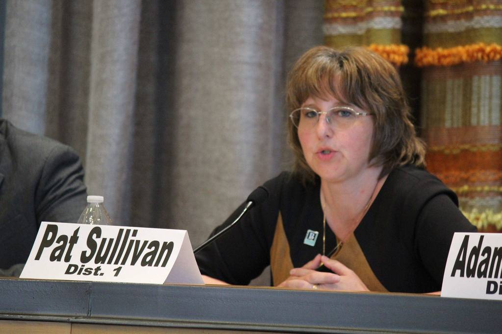 Bremerton City Council candidate Pat Sullivan responds to a question at the League of Women Voters candidates forum, July 11 in the Norm Dicks Government Center. (Michelle Beahm/Kitsap News Group)