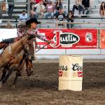 Sophie Bonomi | Kitsap News Group file photo                                A rider and her horse show grace and skill in the barrel riding event in the 2016 Kitsap County Fair. Now, the equestrian arena is fully covered and upgraded, enabling equestrian programs to use the arena year-round.