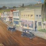 The 1968 mural on the wall in Sluys&rsquo; Bakery was done by a local artist, the late Anne Campbell, and depicts Front street in the early 20th century as seen from the curve in the street just past what was then the Olympic Hotel on the right. Notice there was still ocean where the the Muriel Iverson Williams Waterfront Park is today. The man in the bakery wagon in the lower left corner is Marion Sluys.                                Terryl Asla/Kitsap News Group