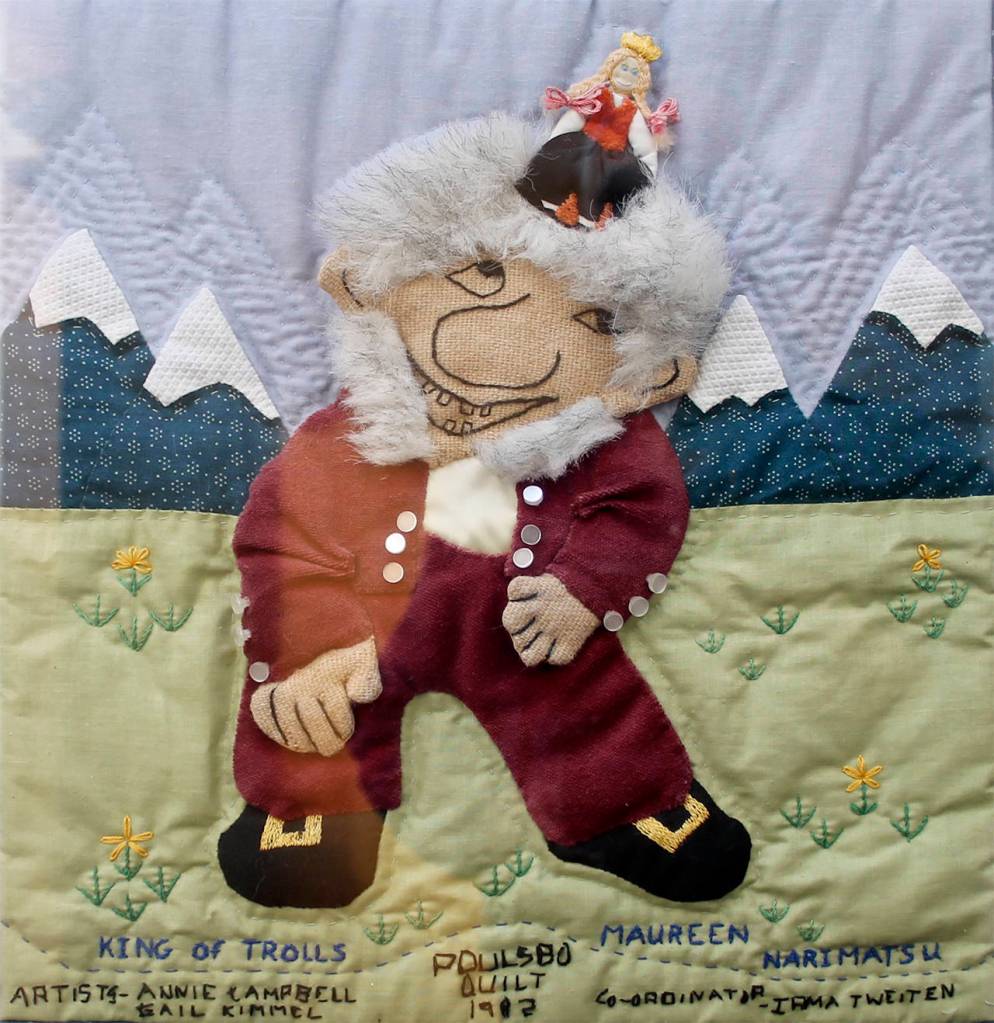 Detail of one of the handmade quilt squares gracing one of the two Poulsbo Heritage Quilts that were done by local craftspeople and that the Sluys purchased. They, too, are included in the furnishings included in the sale.                                Terryl Asla/Kitsap News Group