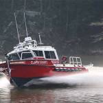 The new fireboat will be a specially-equipped, 28-foot aluminum boat built by North River Boats. Poulsbo&rsquo;s fireboat will resemble the Clark County boat shown here.                                North River Boats/Contributed