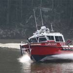 The new fireboat will be a specially-equipped, 28-foot aluminum boat built by North River Boats. Poulsbo&rsquo;s fireboat will resemble the Clark County boat shown here.                                North River Boats/Contributed
