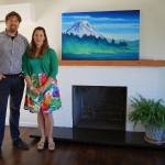 Kim Studerus&rsquo;s mother painted the artwork perched on the home&rsquo;s fireplace mantel. Photo: Bob Smith | Kitsap Daily News