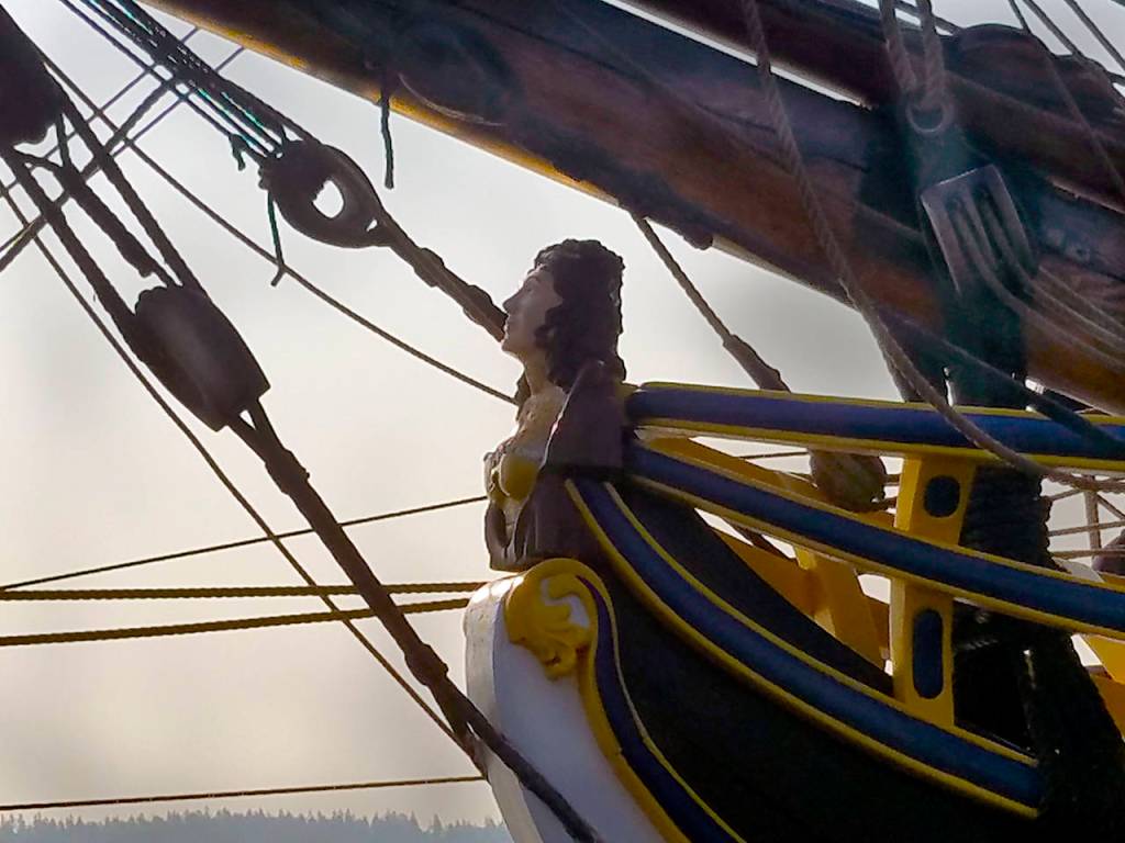 The Lady Washington&rsquo;s figurehead greets the dawn.                                Terryl Asla/Kitsap News Group