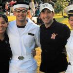 From left, Andrew Pool&rsquo;s mom, Cathy Quitania-Pool (a graduate of Olympic High School); Andrew Pool; his dad, Jock Pool; and his sister, Midshipman Natalie Pool. Contributed photo