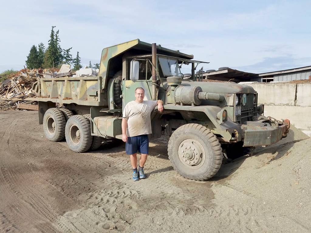 The dump truck and tractor that tows the grinder are Vietnam war era Army surplus. The Williams have several more that are more World War II and Viename era show vehicles including a half track, a scout car, several jeeps, as well as some airborne equipment. They belong to the West Sound Military Vehicle Presentation Club, that includes collectors from Kitsap, Jefferson and Mason counties as well as Canada.                                Terryl Asla/Kitsap News Group