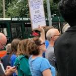 People of all ages and ethnicities protested legislation proposed by Massachusetts Gov. Charlie Baker that would authorize state and local law enforcement to detain individuals upon request of U.S. Immigration and Customs Enforcement. (Hannah Chisholm/Kitsap News Group)