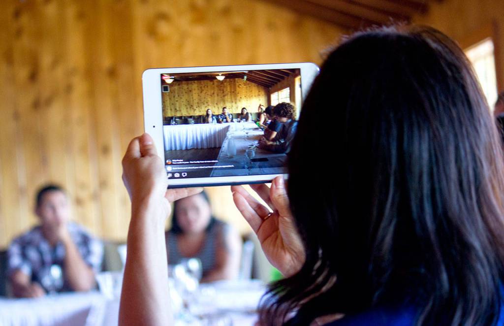 Several Millennials, ages teens to 20s, from the Port Gamble S&rsquo;Klallam Tribe and Suquamish Tribe gathered in the conference room at Kiana Lodge Aug. 29 to meet with three members of Congress who wanted to hear their views about issues of concern to them. (Sophie Bonomi/Kitsap News Group)