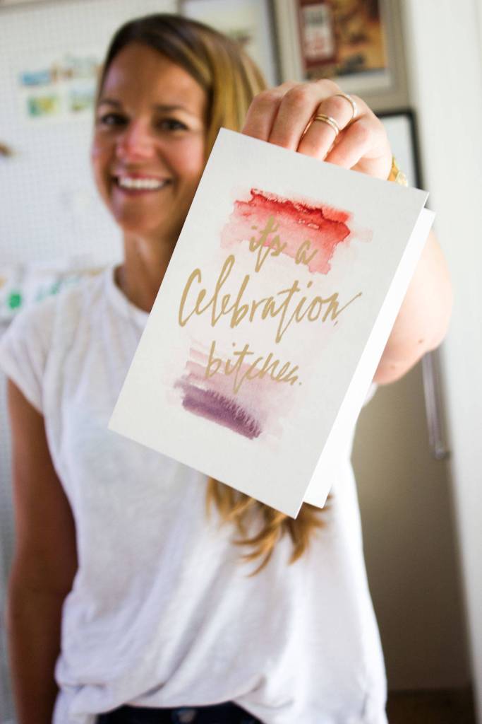 Kelsey Hanson holds a gift card with an &lsquo;edge&rsquo; she created Aug. 25. (Sophie Bonomi/Kitsap News Group)