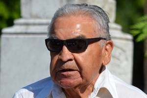 Suquamish Tribe elder Bob George recites Chief Seattle&rsquo;s speech at his graveside during Chief Seattle Days 2016. (Suquamish Tribe Communications Office)