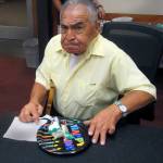 Suquamish elder Bob George enjoys a piece of Council member Jim Henry&rsquo;s birthday cake, 
Sept. 6, in Poulsbo City Hall. George received an ovation following his 
stirring recitation of Chief Seattle&rsquo;s 1855 speech.                                Terryl Asla/Kitsap News Group