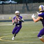 North Kitsap quarterback Andrew Blackmore (15) looks for an open receiver downfield in his team&rsquo;s 25-14 win over Central Kitsap. (Mark Krulish/Kitsap News Group)