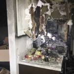 The fire was contained to the kitchen. The county fire marshal determined that the blaze began at the stove; one of the residents said he had been cooking with grease. (Ileana LiMarzi/Central Kitsap Fire & Rescue)