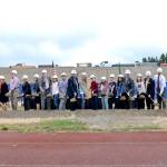 The ceremonial shoveling of dirt rounds out the groundbreaking ceremony Sept. 9 for the new Central Kitsap High and Middle Schools campus.                                Courtesy CKSD