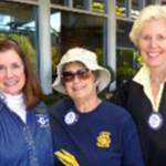 From left, Poulsbo Lion Denise Zaske and Poulsbo Rotarians Anita Blau and Cindy Garfein collect food and donations at the 2016 Lions/Rotary Food Drive for Fishline. Look for them again this weekend at Central Market, Red Apple and Walmart in Poulsbo.                                Contributed photo