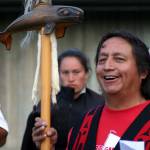 Dennis Jones of the Port Gamble S&rsquo;Klallam Tribe holds a speaker&rsquo;s staff as he shares some information during a Canoe Journey skippers&rsquo; meeting during the 2011 Canoe Journey/Paddle to Swinomish. The Central Kitsap Community Council is considering using the staff, also known as a talking stick, as a community symbol of collaboration. (Richard Walker/Kitsap News Group 2011)
