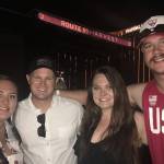 Photo courtesy of Ali Pendergrass.                                Ali Pendergrass, Nick Pendergrass, Alicia Hounsley and Tyler Hickman pose for a photo outside the Route 91 Harvest music festival, moments before a gunman opened fire on the crowd of concertgoers killing 59 and injuring 527.