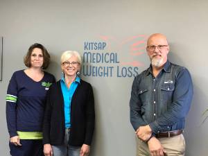 From left, Susanna Molina, Dr. Ellen K. Stehouwer, and Jason Mange of Kitsap Medical Weight Loss. Leslie Kelly/Kitsap News Group