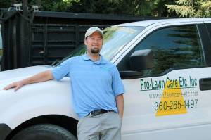 Ezra Payment tells homeowners to prepare their lawns for winter. Leslie Kelly/Kitsap News Group