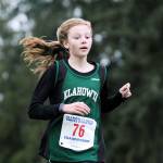 Klahowya freshman Rachel Newhard finished third in the Olympic League championship race. (Michael Dashiell/Sequim Gazette)