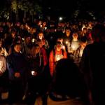 Islanders gather for a candlelight vigil Oct. 25 to remember Audrey Hickey, who was found dead of apparent suicide the previous day near Bainbridge High School. (David W. Cohen Photography)