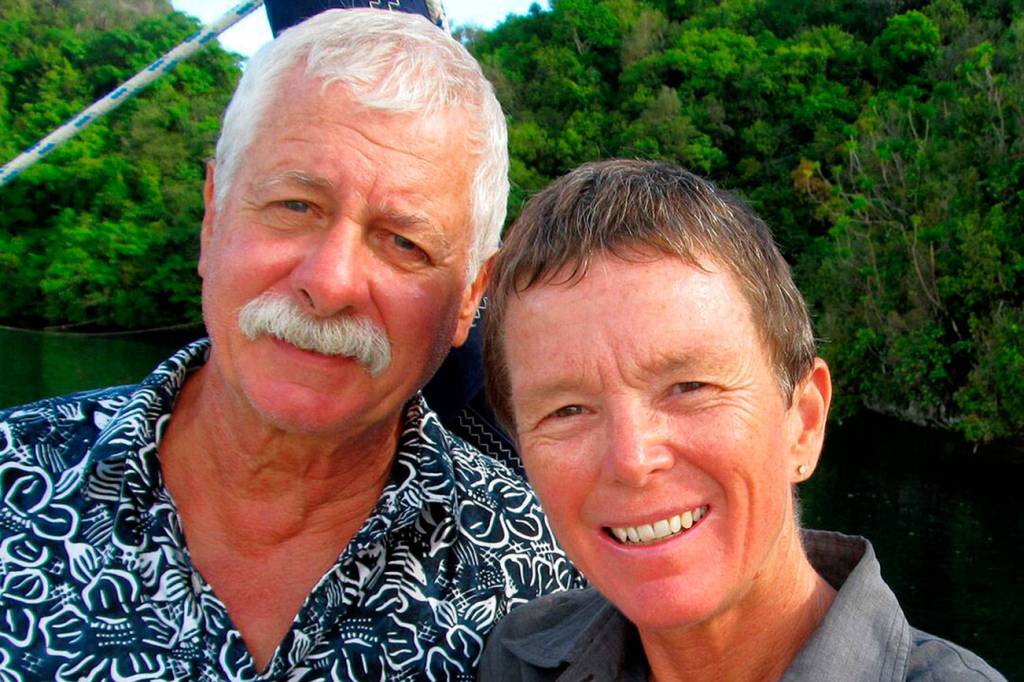 Couple returns after 14 years at sea