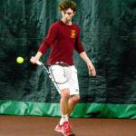 Kingston&rsquo;s Ian Schmid placed fifth at the district singles tournament, which will allow him to advance to states. (Mark Krulish/Kitsap News Group)