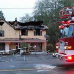 A fire engine from South Kitsap Fire and Rescue prepares to depart the scene of a house fire at the 900 block of Hull Avenue in Port Orchard Nov. 7. The Kitsap County Fire Marshal is investigating the cause of the fire. (Photo: Bob Smith | Kitsap Daily News)