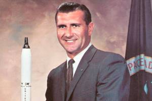 Richard F. Gordon&rsquo;s path took him from North Kitsap High School Class of 1947 to the Moon as command module pilot for the Apollo 12 mission. (Public domain)